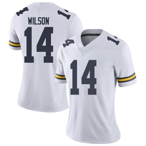 Roman Wilson Michigan Wolverines Women's NCAA #14 White Limited Brand Jordan College Stitched Football Jersey CDS0354TP